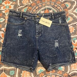 La Miel Distressed Denim Shorts